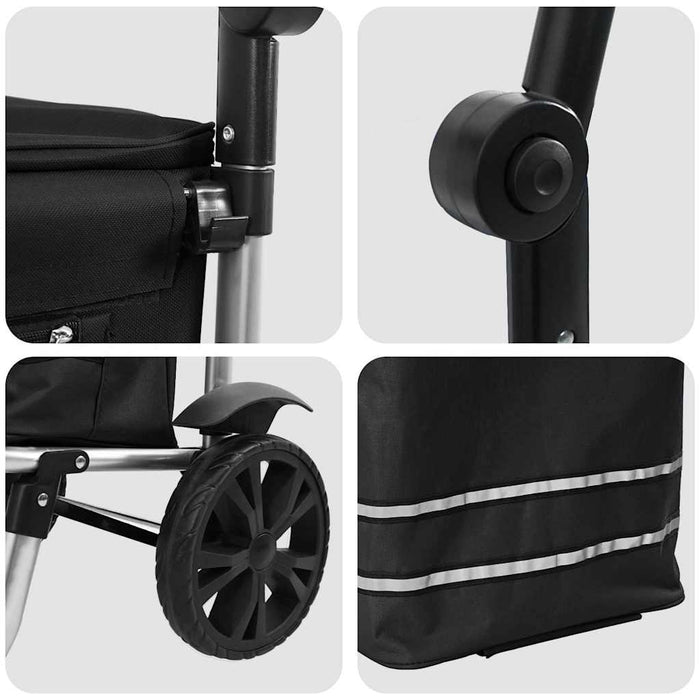 Carrello della spesa Nero 36.5 x 46.5 x 100.5 cm Tessuto Oxford 42002334