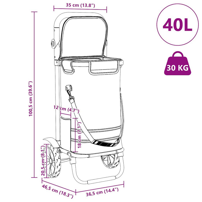 Carrello della spesa Grigio 36.5 x 46.5 x 100.5 cm 42002335