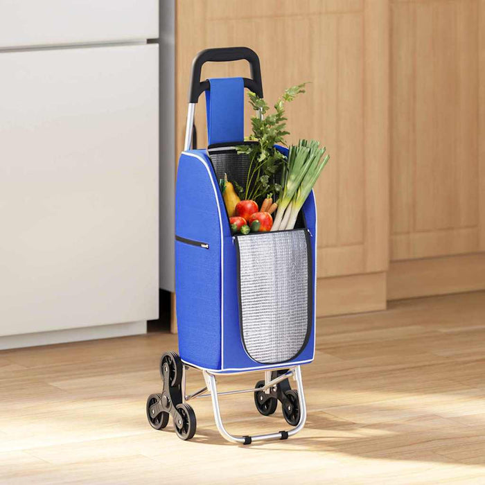 Carrello della spesa Blu 39.5 x 33 x 93 cm Tessuto Oxford 42002341