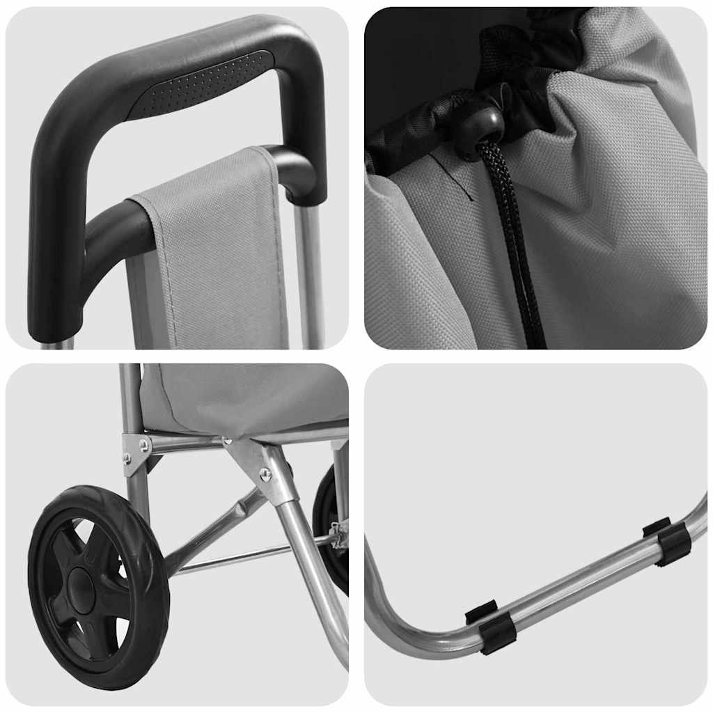 Carrello della spesa Grigio 35 x 28 x 92 cm Tessuto Oxford 42002343