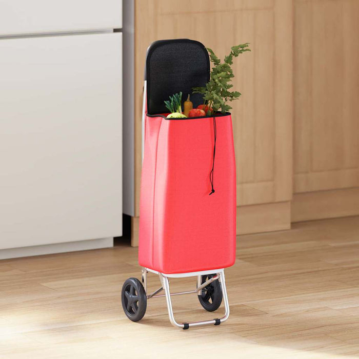 Carrello della spesa Rosso 35 x 28 x 92 cm Tessuto Oxford 42002345