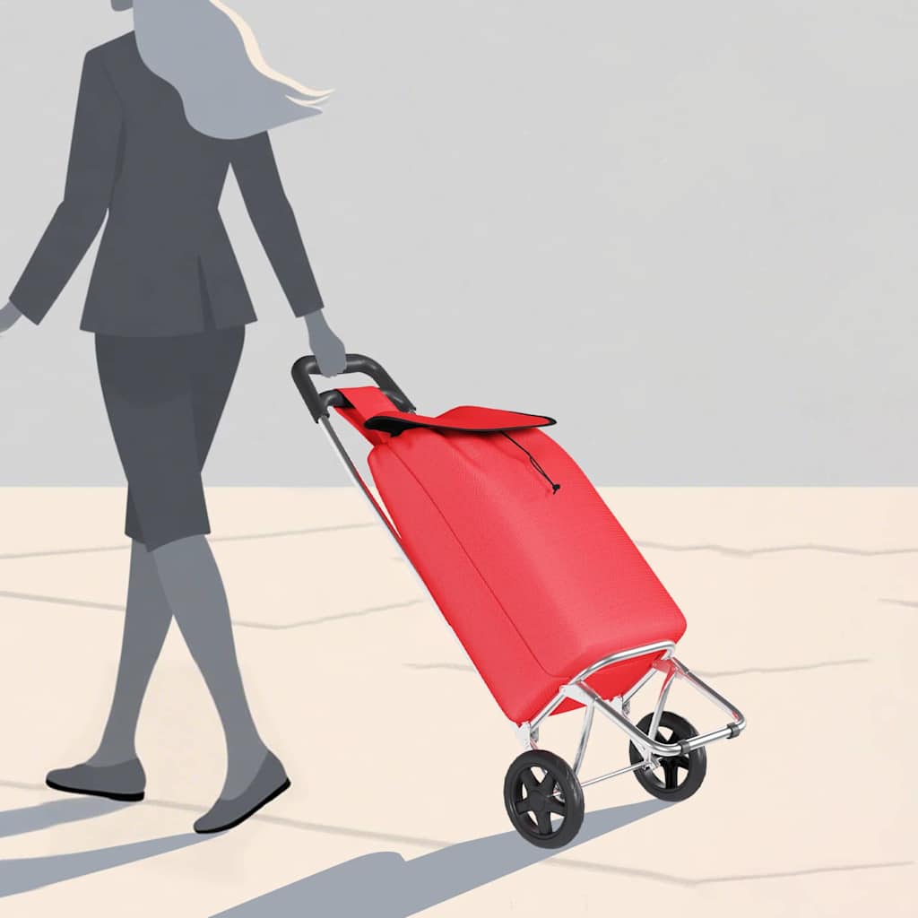 Carrello della spesa Rosso 35 x 28 x 92 cm Tessuto Oxford 42002345
