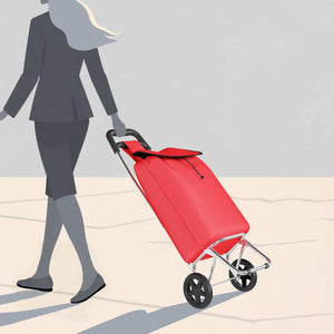 Carrello della spesa Rosso 35 x 28 x 92 cm Tessuto Oxford 42002345