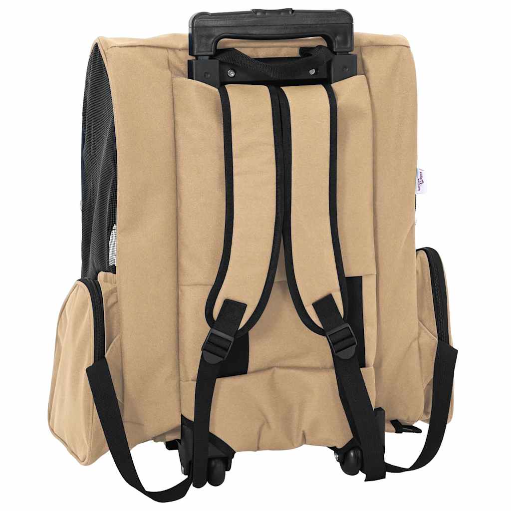 vidaXL Carrello per Animali 3 in 1 Design Sabbia 48x32x(57-106) cm Tessuto Oxford