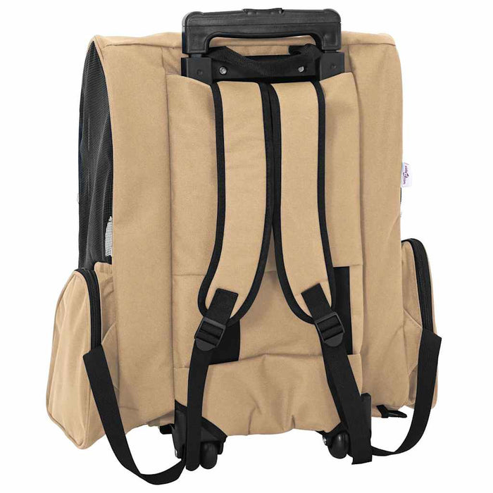 vidaXL Carrello per Animali 3 in 1 Design Sabbia 48x32x(57-106) cm Tessuto Oxford