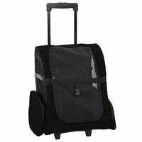 vidaXL Carrello per Animali 3 in 1 Design Nero 48x32x(57-106) cm Tessuto Oxford