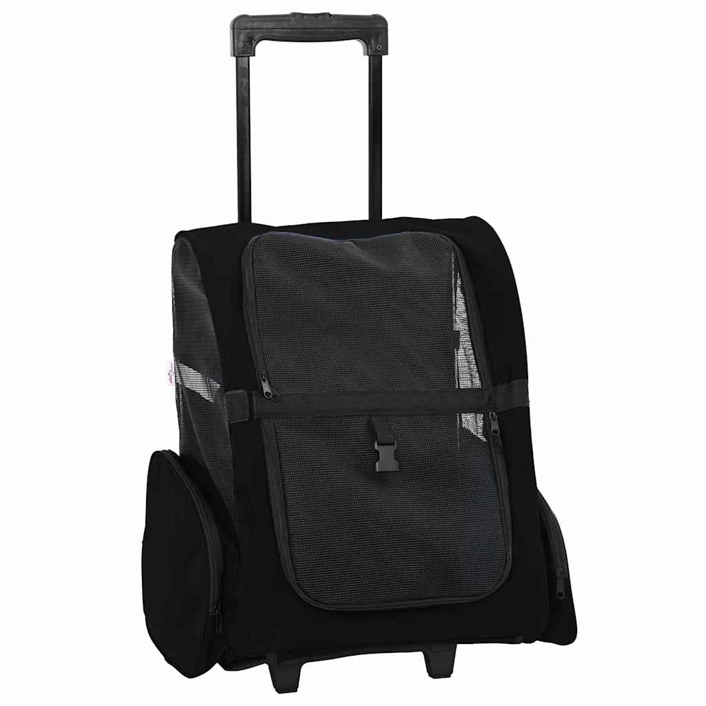 Carrello per Animali 3 in 1 Design Nero 48x32x57 cm Tessuto Oxford 42007372