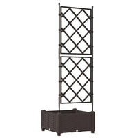 Vaso da Giardino con Trellis Marrone 40 x 40 x 125.5 cm PP 42002812