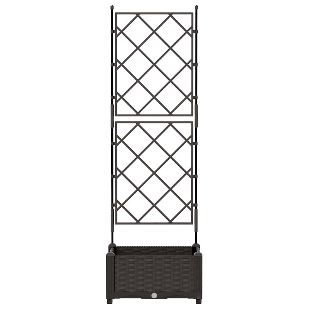 Vaso da Giardino con Trellis Marrone 40 x 40 x 125.5 cm PP 42002812