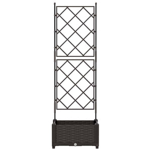 Vaso da Giardino con Trellis Marrone 40 x 40 x 125.5 cm PP 42002812