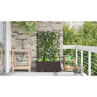 Vaso da Giardino con Trellis 2 pcs Marrone 80 x 40 x 143 cm PP 42002815