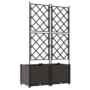 Vaso da Giardino con Trellis 2 pcs Marrone 80 x 40 x 143 cm PP 42002815