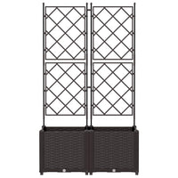 Vaso da Giardino con Trellis 2 pcs Marrone 80 x 40 x 143 cm PP 42002815