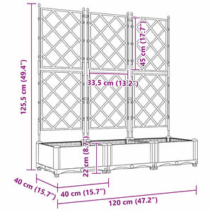 Vaso da giardino 3 pz-Set di 3 Fioriera da Esterno-Contenitore per Piante Marrone 120 x 40 x 125,5 cm Acciaio