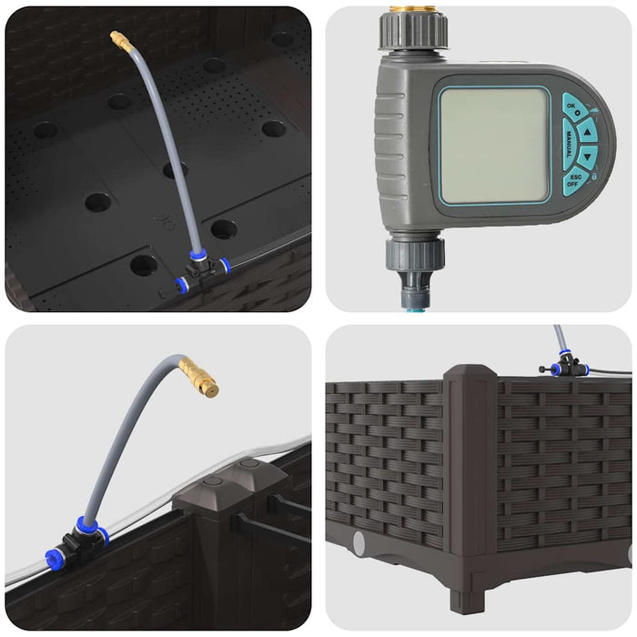 Vasi da giardino Marrone 160 x 40 x 22 cm Acciaio 42002821