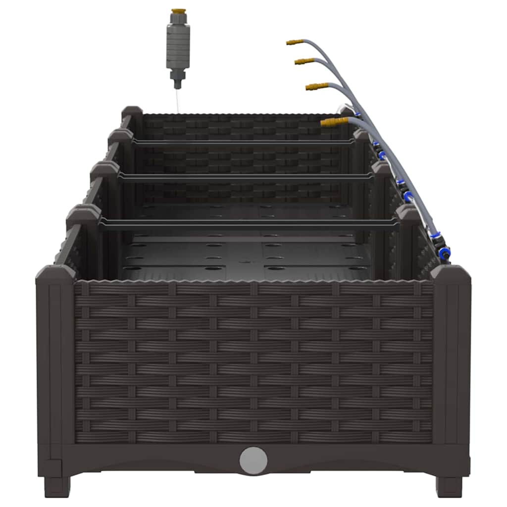 Vaso da giardino 4 pz-Set di 4 Fioriera da Esterno-Contenitore per Piante Marrone Acciaio 803280