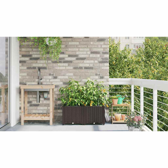 Vasi da giardino Marrone 80 x 40 x 37.5 cm Acciaio 42002822