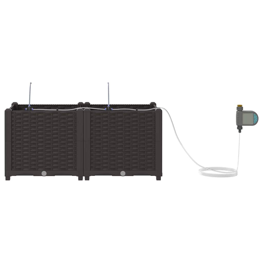 Vasi da giardino Marrone 80 x 40 x 37.5 cm Acciaio 42002822