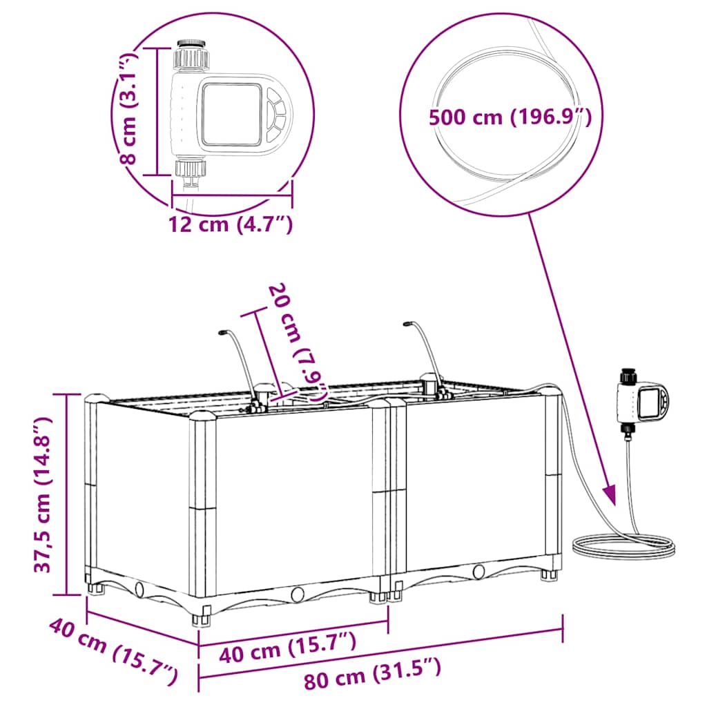 Vasi da giardino Marrone 80 x 40 x 37.5 cm Acciaio 42002822