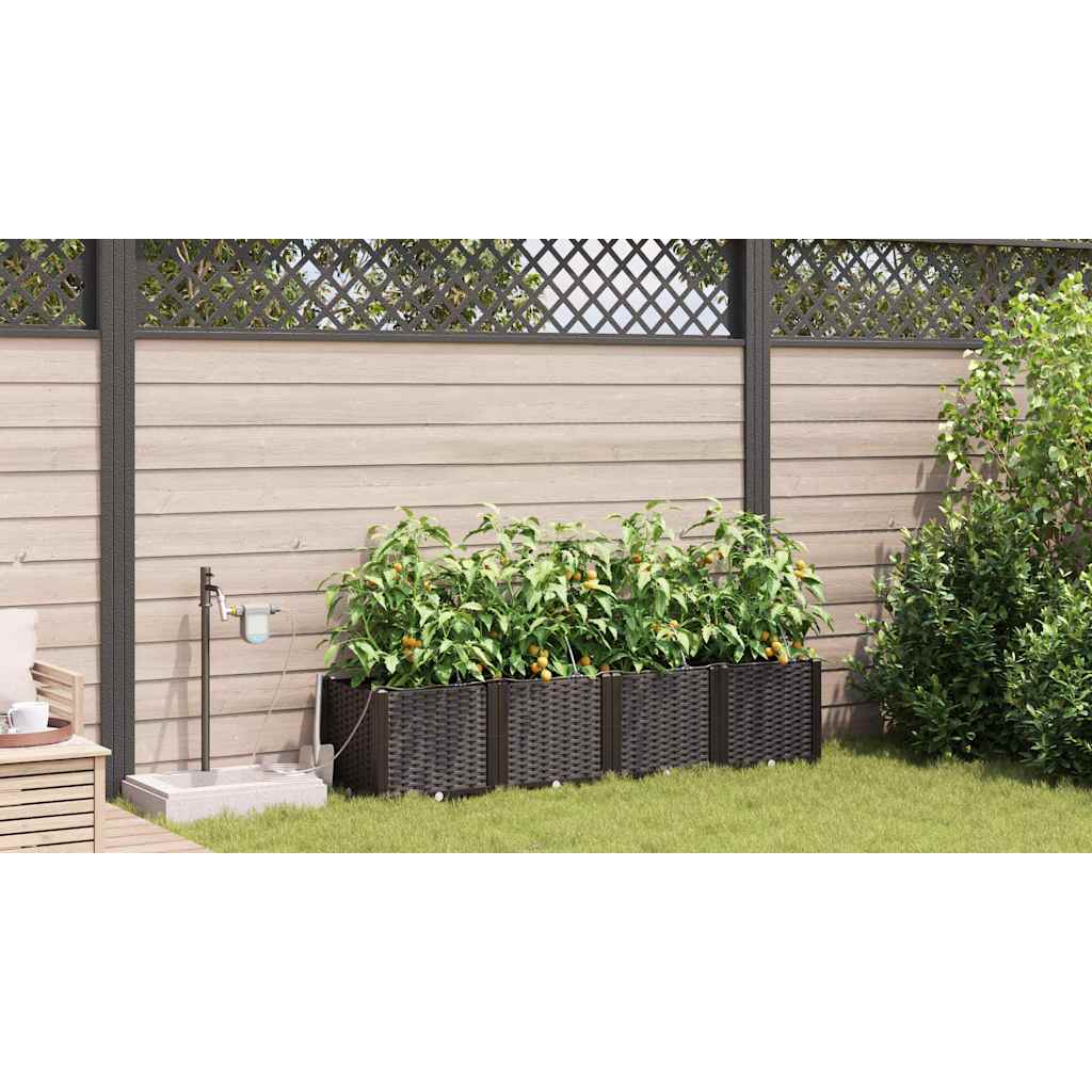 Vasi da giardino Marrone 160 x 40 x 37.5 cm Acciaio 42002824