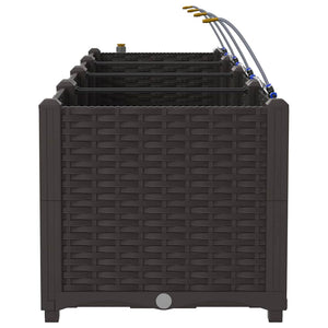 Vaso da giardino 4 pz-Set di 4 Fioriera da Esterno-Contenitore per Piante Marrone Acciaio 203796