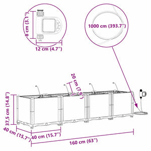 Vasi da giardino Marrone 160 x 40 x 37.5 cm Acciaio 42002824