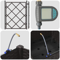 Vaso da giardino-Fioriera Esterno-Contenitore per Piante Marrone 40 x 40 x 126 cm Acciaio