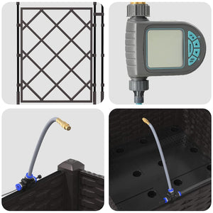 Vaso da giardino-Fioriera Esterno-Contenitore per Piante Marrone 40 x 40 x 126 cm Acciaio