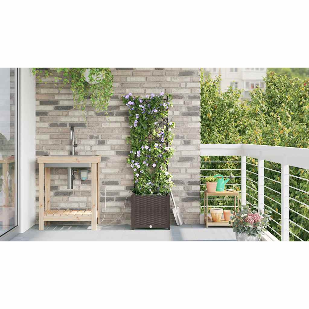 Vasi da giardino Marrone 40 x 40 x 142 cm Acciaio 42002826