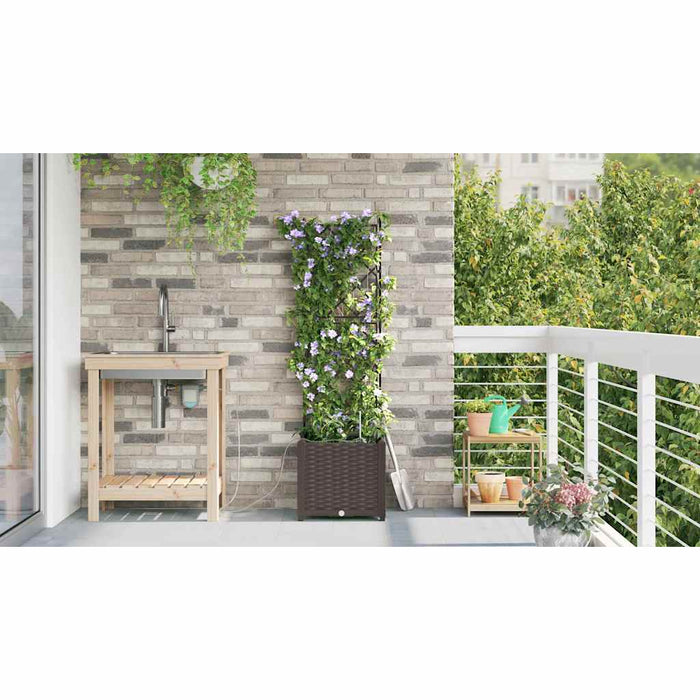 Vasi da giardino Marrone 40 x 40 x 142 cm Acciaio 42002826