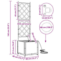 Vasi da giardino Marrone 40 x 40 x 142 cm Acciaio 42002826