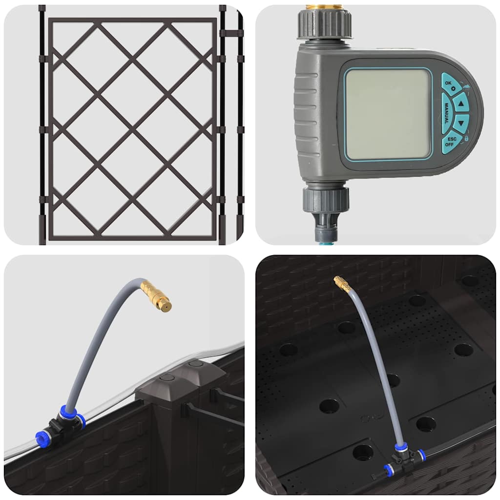 Vaso da giardino 2 pz-Set di 2 Fioriera da Esterno-Contenitore per Piante Marrone Acciaio 386344