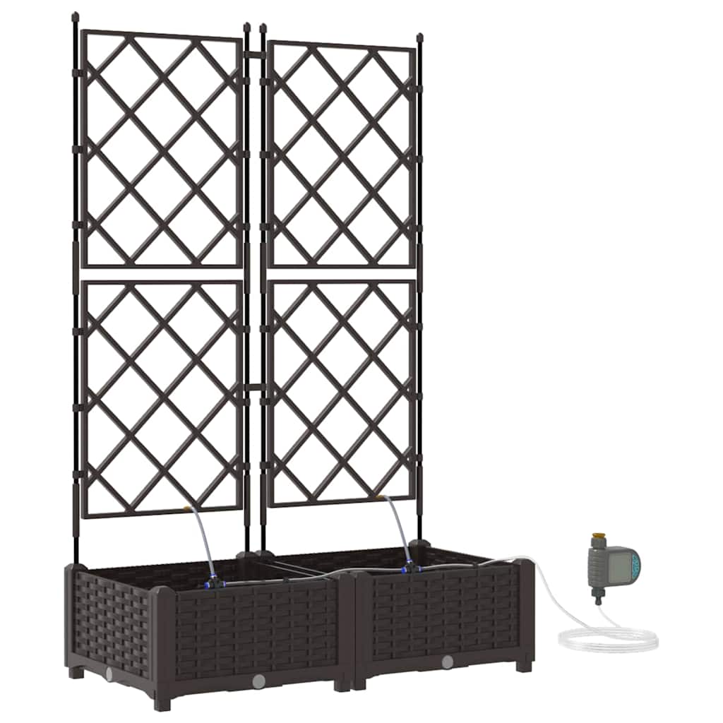 Vaso da giardino 2 pz-Set di 2 Fioriera da Esterno-Contenitore per Piante Marrone Acciaio 386344