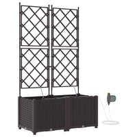 Vaso da giardino 2 pz-Set di 2 Fioriera da Esterno-Contenitore per Piante Marrone Acciaio 418548