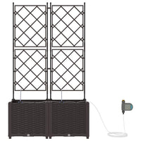 Vaso da giardino 2 pz-Set di 2 Fioriera da Esterno-Contenitore per Piante Marrone Acciaio 418548