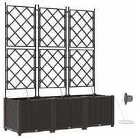 Vaso da giardino 3 pz-Set di 3 Fioriera da Esterno-Contenitore per Piante Marrone Acciaio 199489