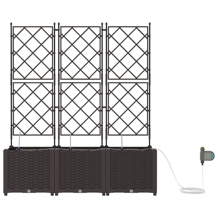 Vaso da giardino 3 pz-Set di 3 Fioriera da Esterno-Contenitore per Piante Marrone Acciaio 199489