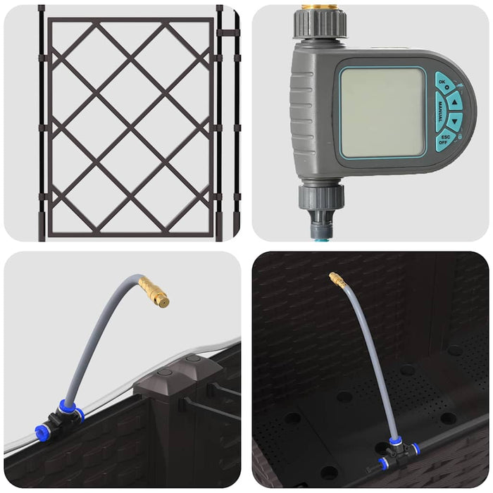 Vaso da giardino 3 pz-Set di 3 Fioriera da Esterno-Contenitore per Piante Marrone Acciaio 332836