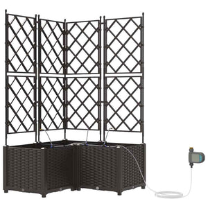 Vaso da giardino 3 pz-Set di 3 Fioriera da Esterno-Contenitore per Piante Marrone Acciaio 332836