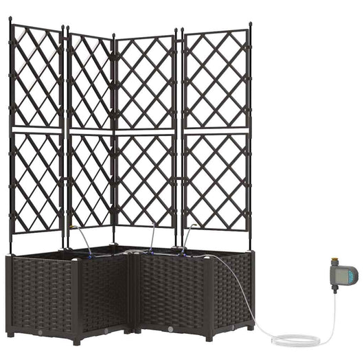 Vaso da giardino 3 pz-Set di 3 Fioriera da Esterno-Contenitore per Piante Marrone Acciaio 332836