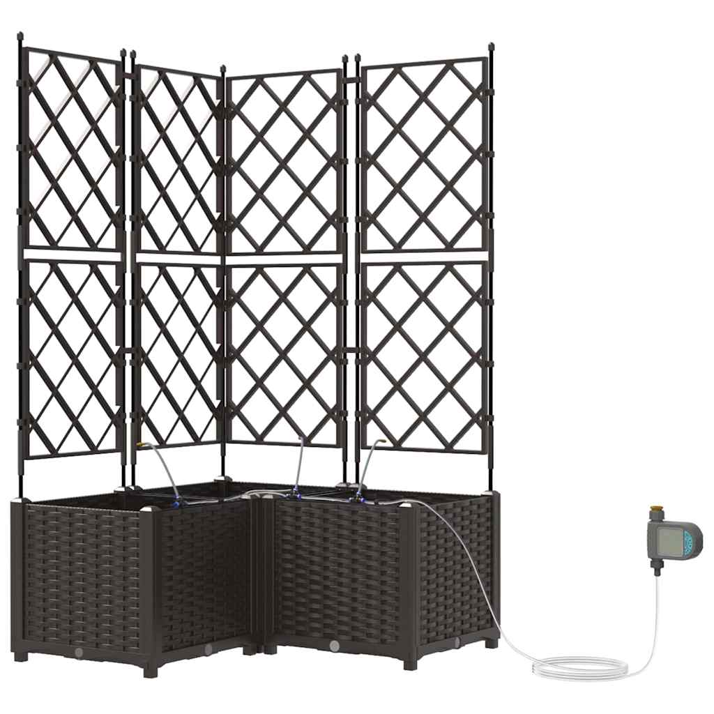 Vasi da giardino Marrone 80 x 80 x 142 cm Acciaio 42002831