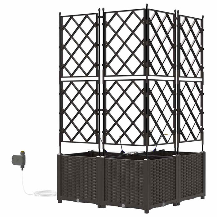 Vasi da giardino Marrone 80 x 80 x 142 cm Acciaio 42002831