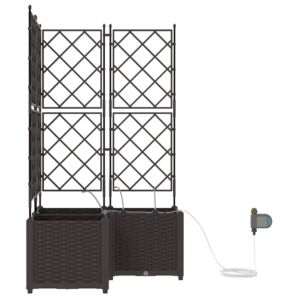 Vaso da giardino 3 pz-Set di 3 Fioriera da Esterno-Contenitore per Piante Marrone Acciaio 332836