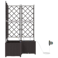 Vaso da giardino 3 pz-Set di 3 Fioriera da Esterno-Contenitore per Piante Marrone Acciaio 332836