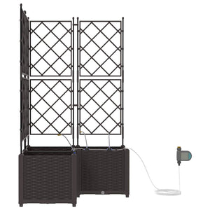 Vaso da giardino 3 pz-Set di 3 Fioriera da Esterno-Contenitore per Piante Marrone Acciaio 332836