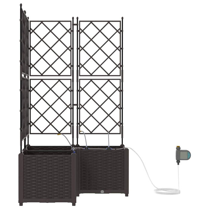 Vaso da giardino 3 pz-Set di 3 Fioriera da Esterno-Contenitore per Piante Marrone Acciaio 332836