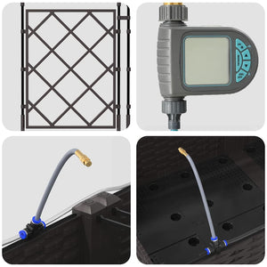 Vaso da giardino 5 pz-Set di 5 Fioriera da Esterno-Contenitore per Piante Marrone Acciaio 339153