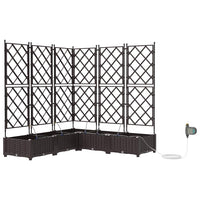 Vaso da giardino 5 pz-Set di 5 Fioriera da Esterno-Contenitore per Piante Marrone Acciaio 339153