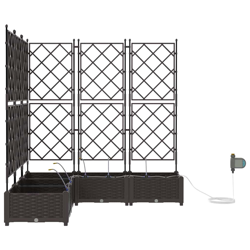 Vaso da giardino 5 pz-Set di 5 Fioriera da Esterno-Contenitore per Piante Marrone Acciaio 339153