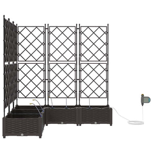 Vaso da giardino 5 pz-Set di 5 Fioriera da Esterno-Contenitore per Piante Marrone Acciaio 339153